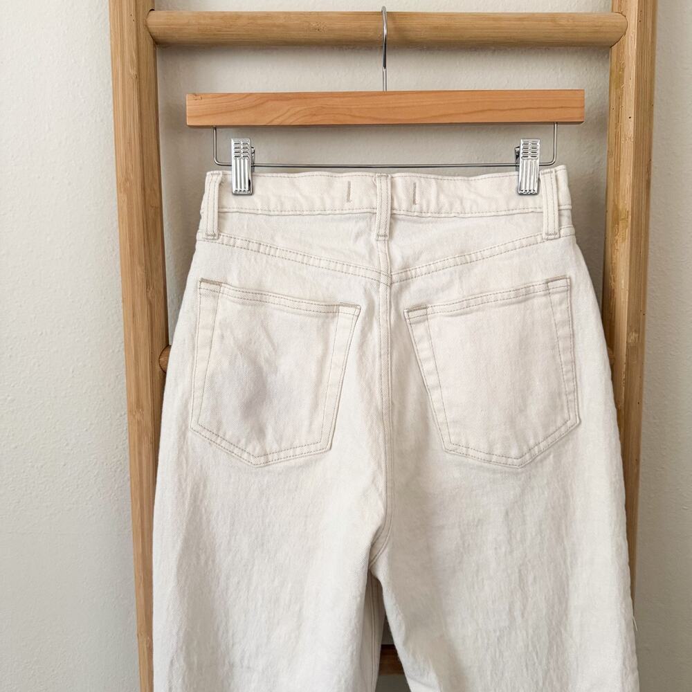 Abercrombie & Fitch The Dad High Rise Jeans Size 26/2R Bone White Straight Leg - Picture 8 of 10